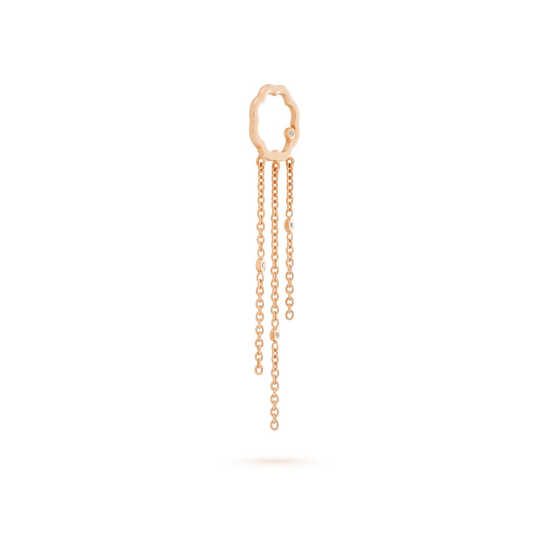 The side of Arty MIMOSA rose gold Earrings 8 Diamonds