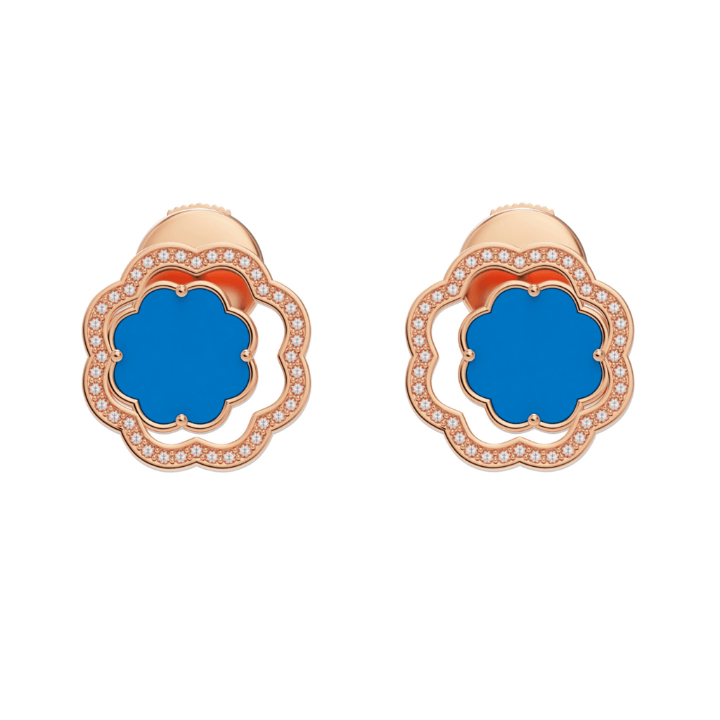 Renaissance Agate Stud Earrings 18K Gold | STEPHANIE KALCK Paris