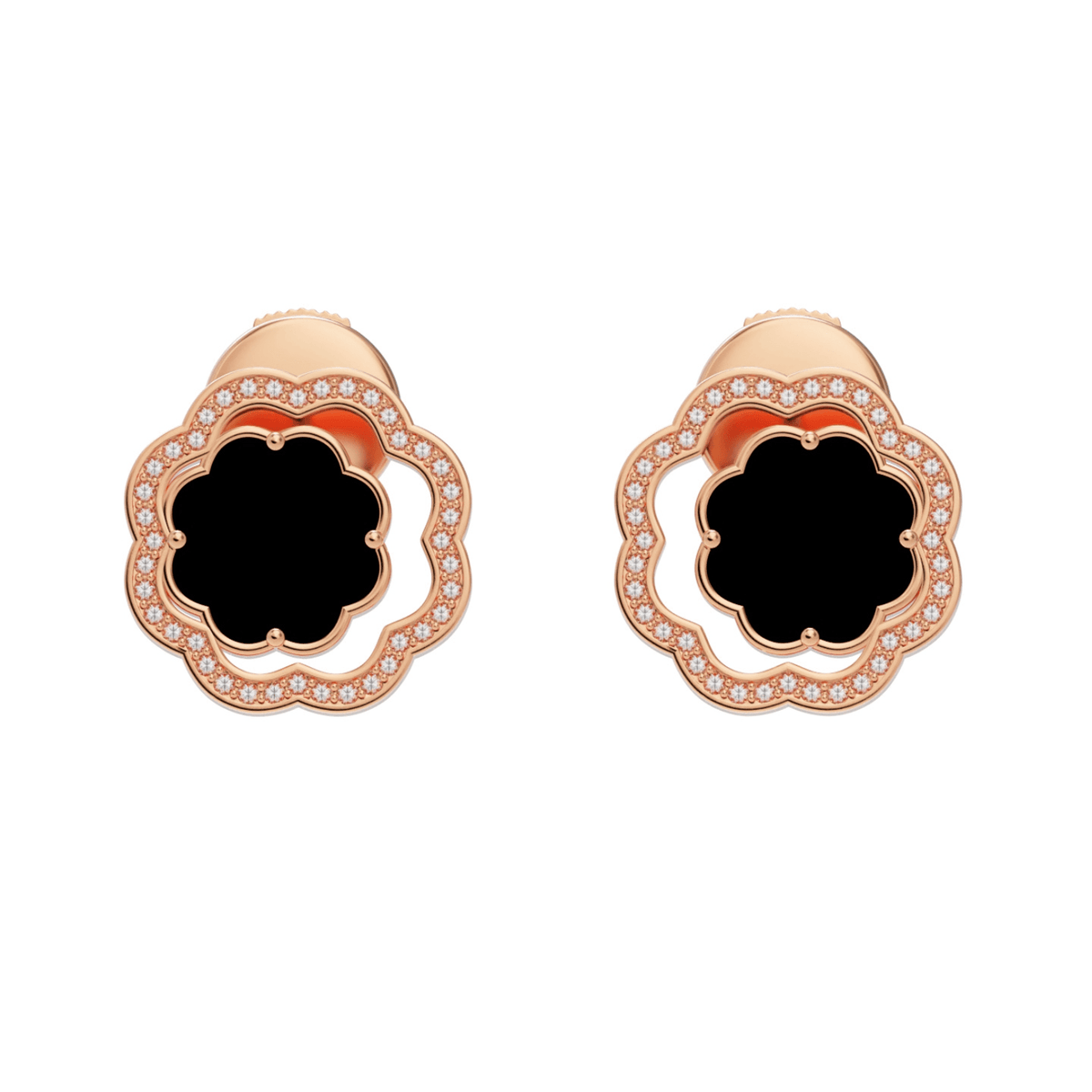 Renaissance Onyx Stud Earrings 18K Gold | STEPHANIE KALCK Paris
