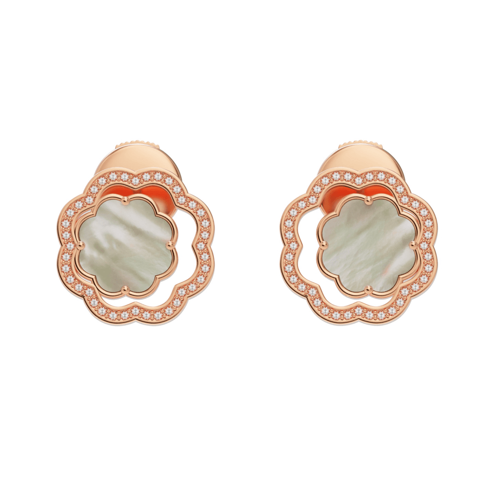 Renaissance Mother of Pearl Stud Earrings 18K Gold | STEPHANIE