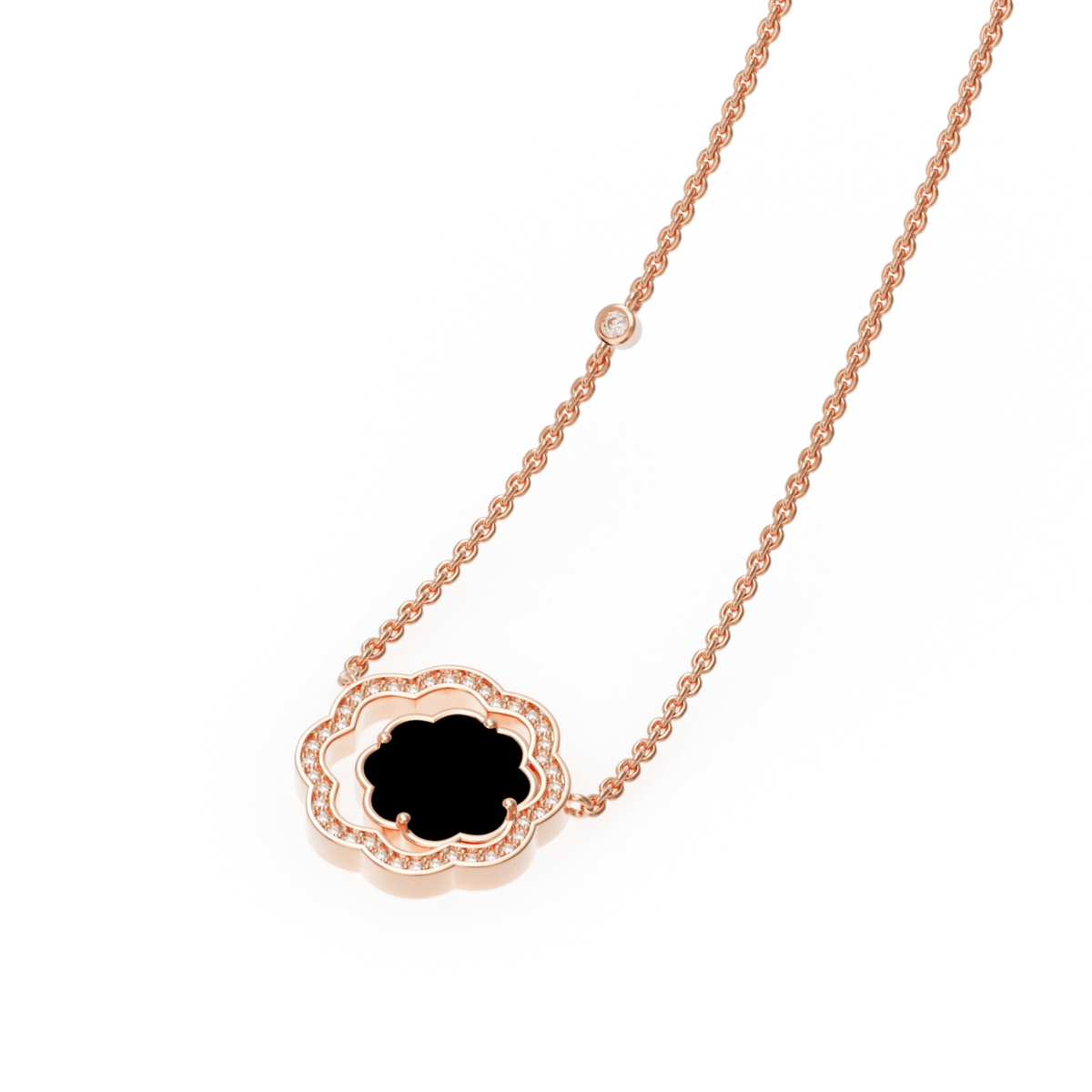 Renaissance Onyx Pendant Necklace 18K Gold | STEPHANIE KALCK Paris