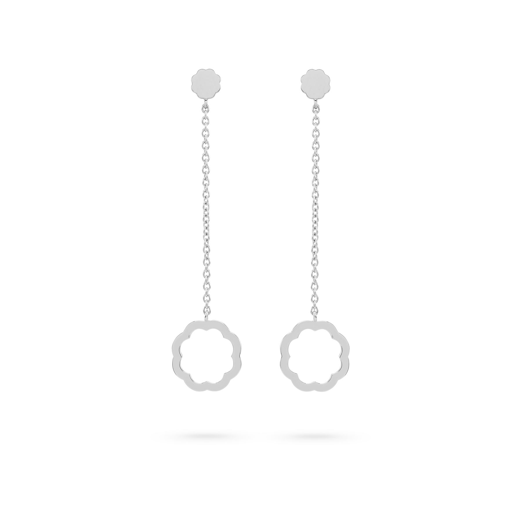 Minimalist MIMOSA white gold Earrings