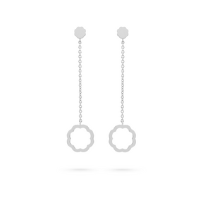 Minimalist MIMOSA white gold Earrings