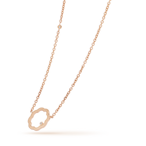 Close-up of Classic MIMOSA rose gold Pendant 2 Diamonds