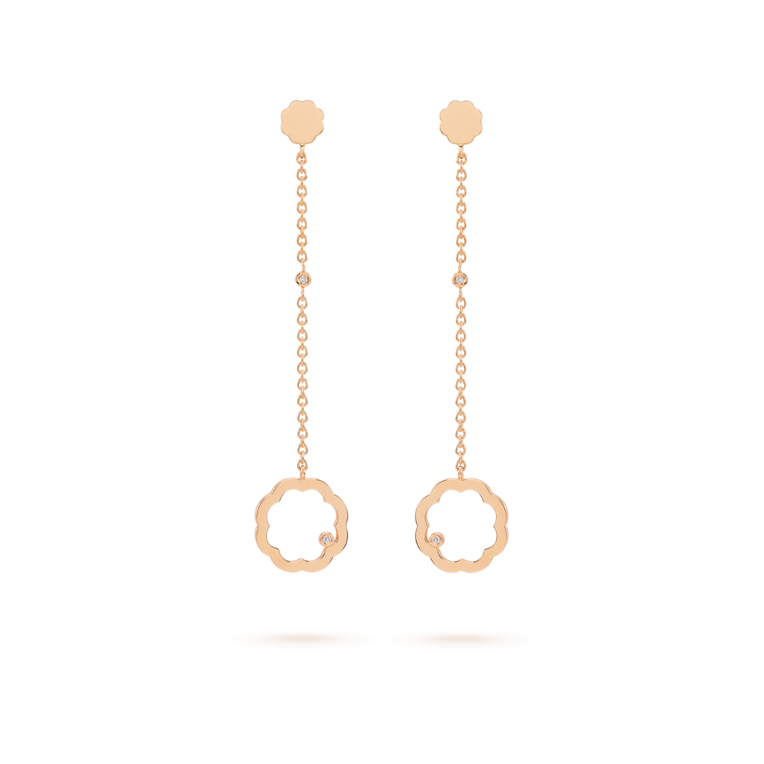 Classic MIMOSA rose gold Earrings 4 Diamonds