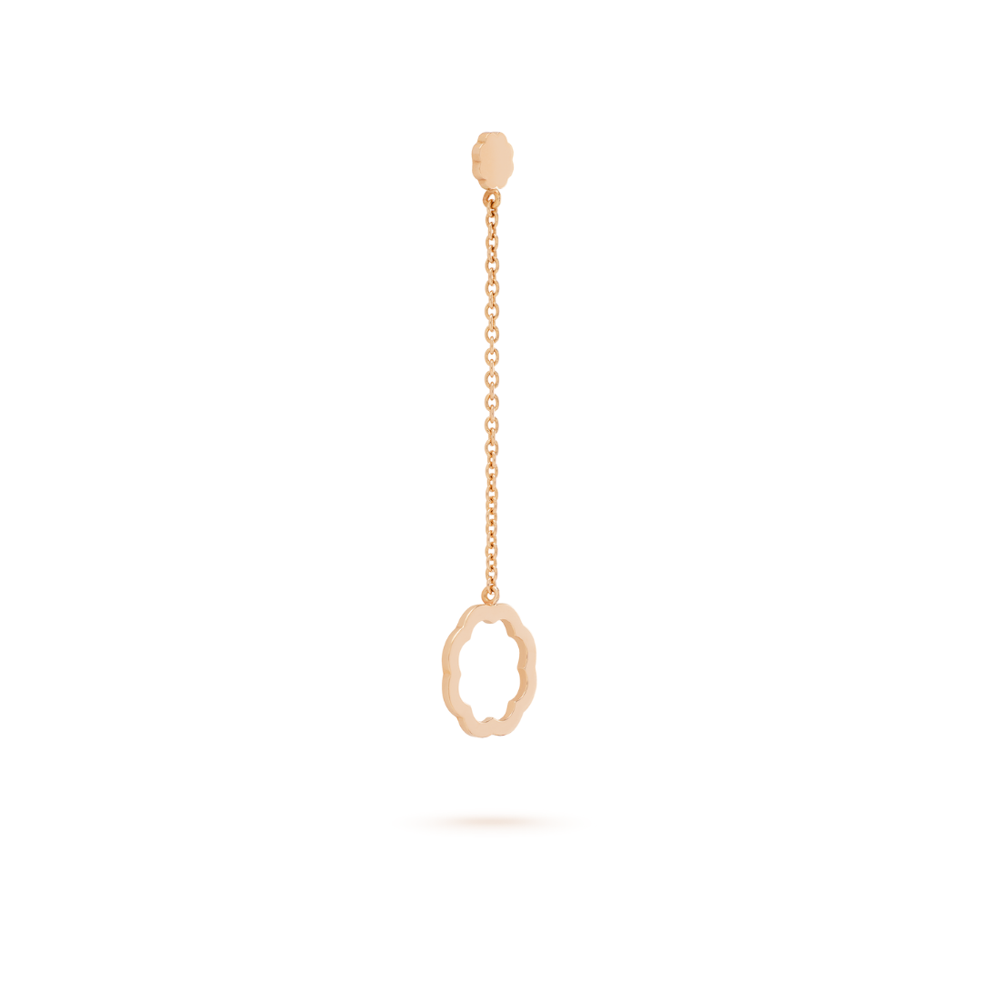 The side of Minimalist MIMOSA rose gold Earrings