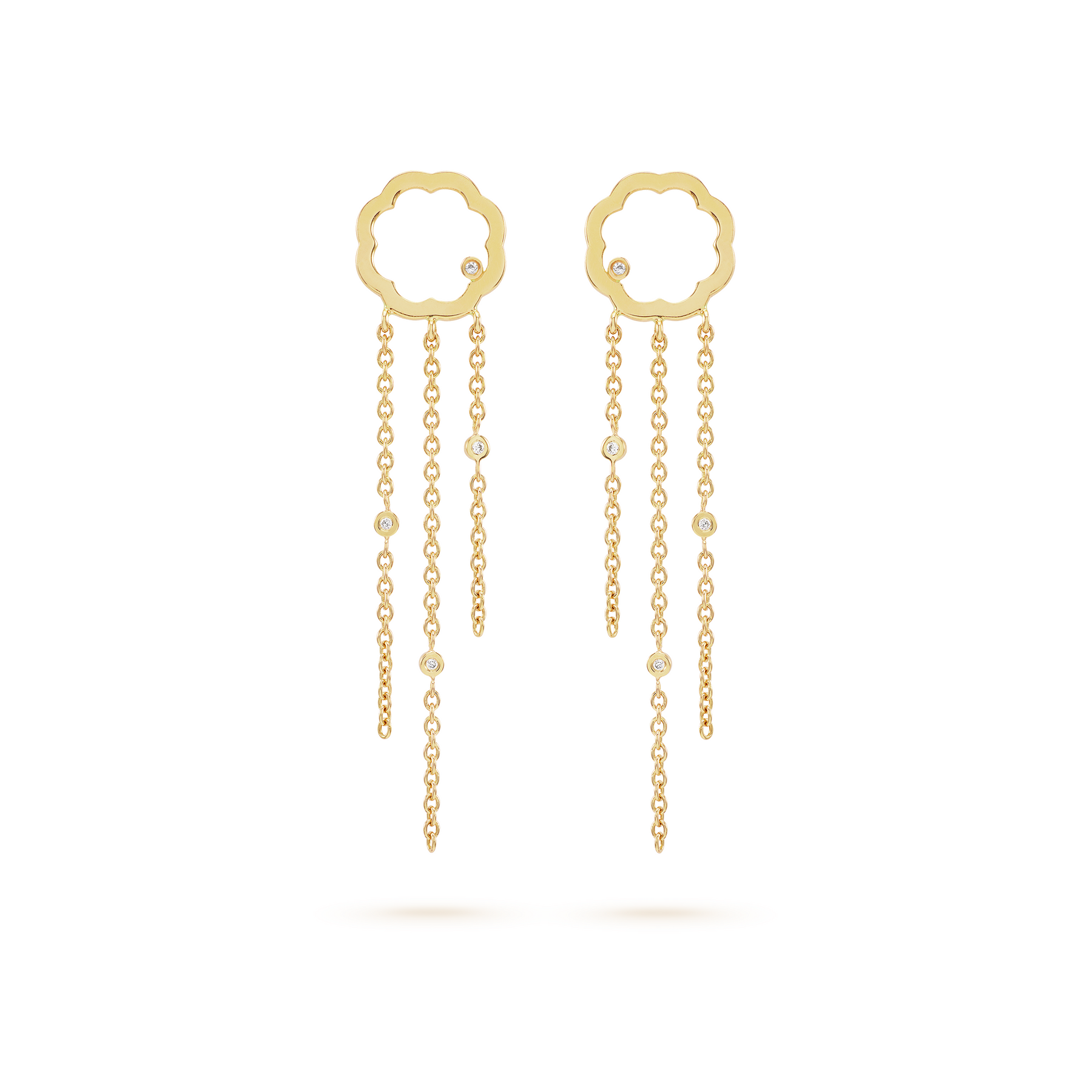 Arty MIMOSA gold Earrings 8 Diamonds