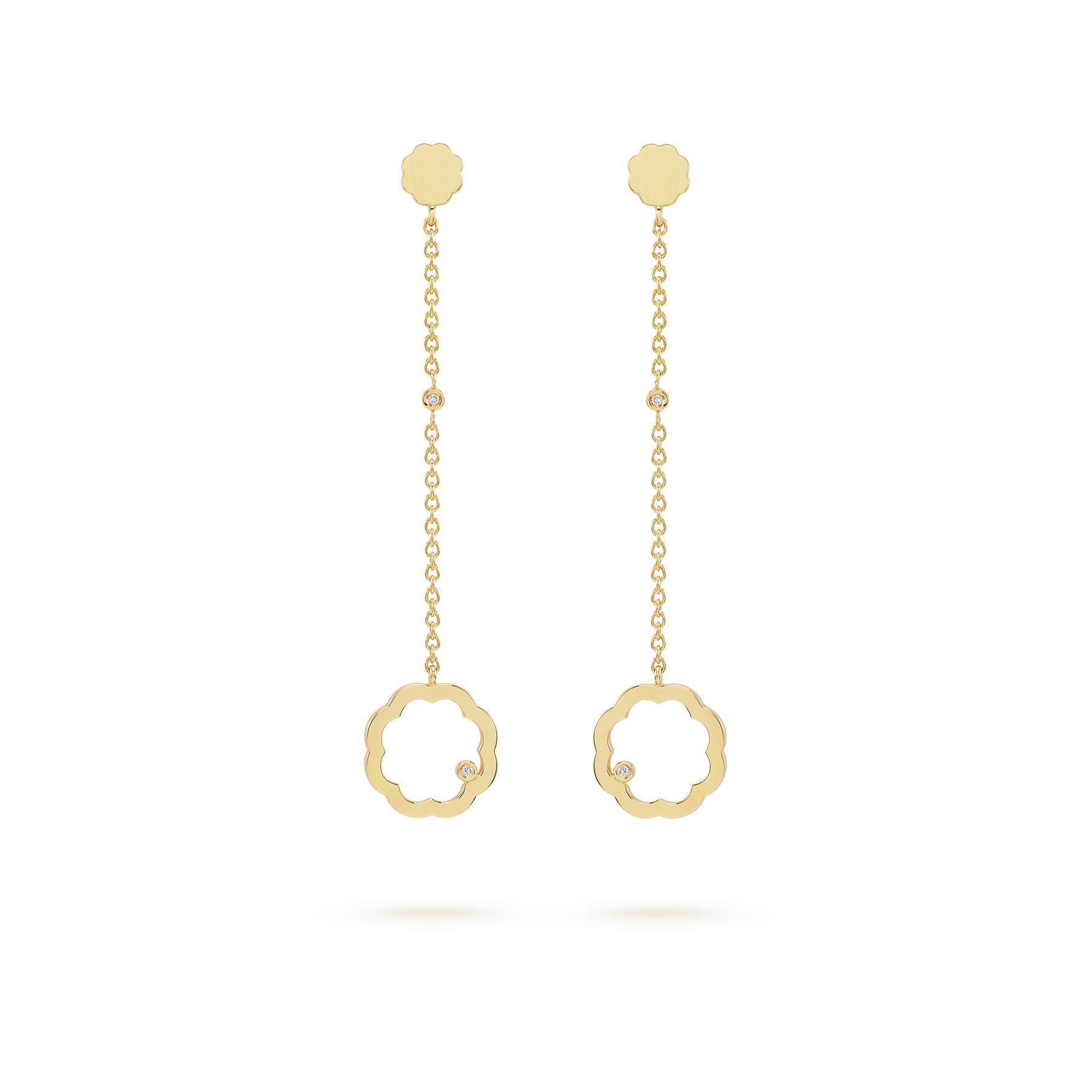 Classic MIMOSA gold Earrings 4 Diamonds