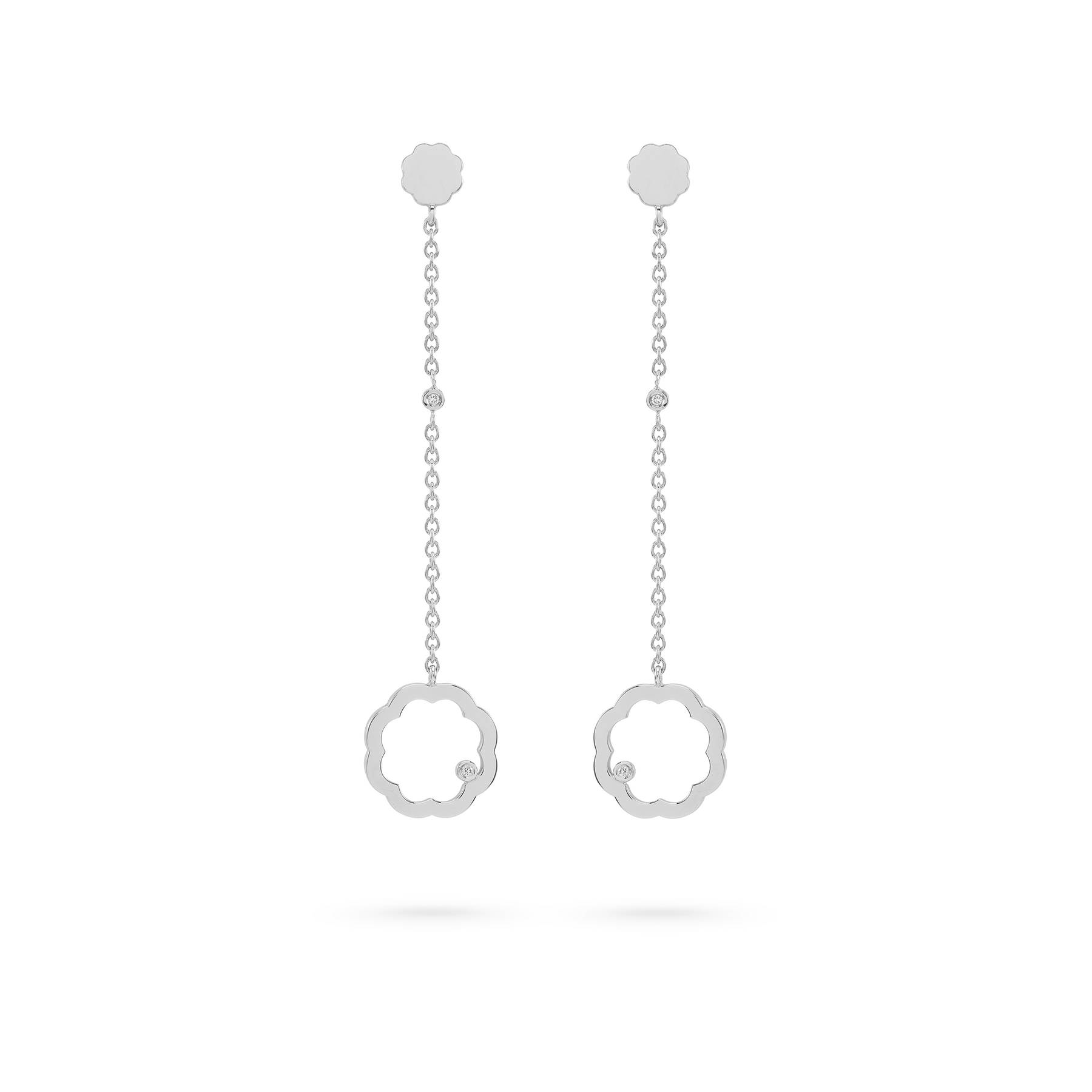 Classic MIMOSA white gold Earrings 4 Diamonds